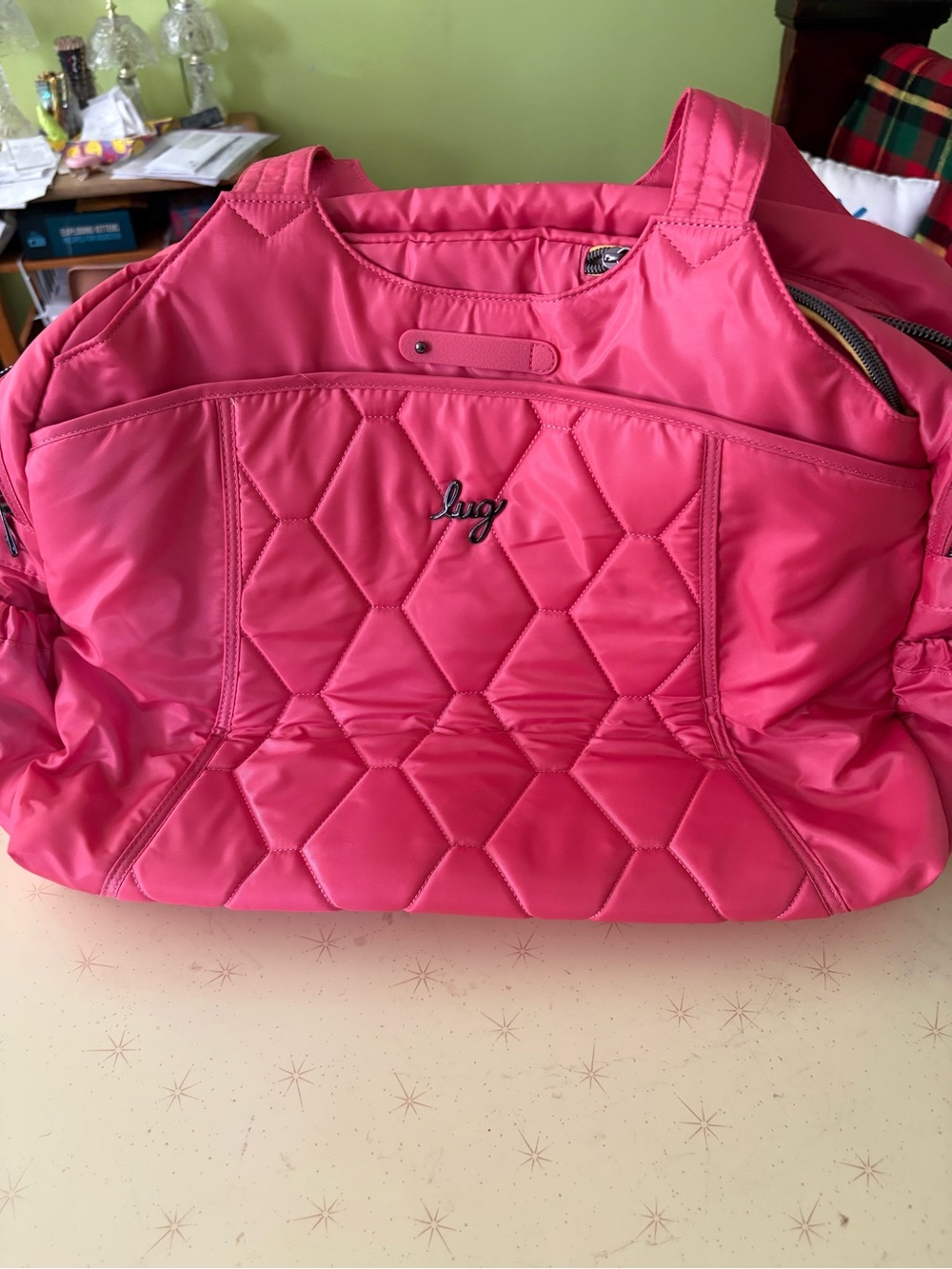 Lug Pontoon watermelon Quilted Tote Bag with crossbody strap
